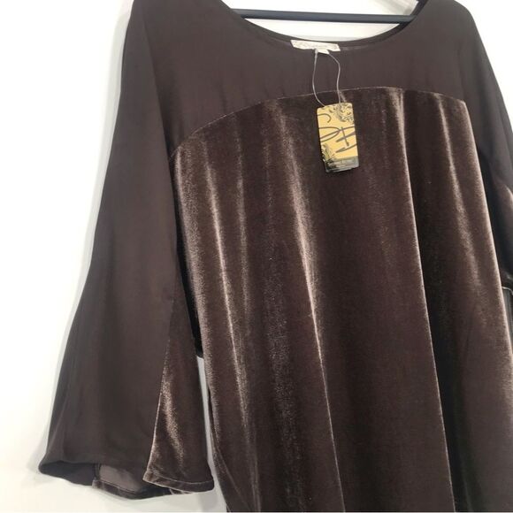 Suzanne Betro Two Piece Brown Velour Matching Lounge Pants and Top NEW - Picture 3 of 16
